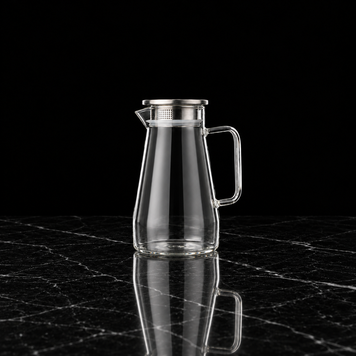 J-709 glass jug on black marble