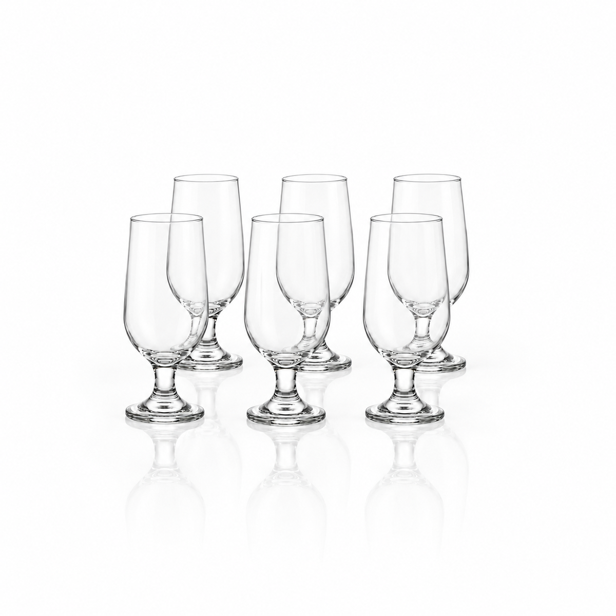 J-709 set of 6 stemmed glasses on white