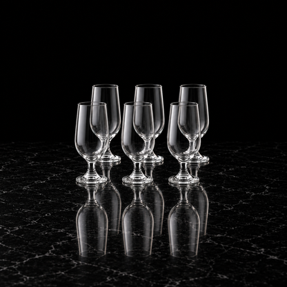 J-709 set of 6 glasses on black marble