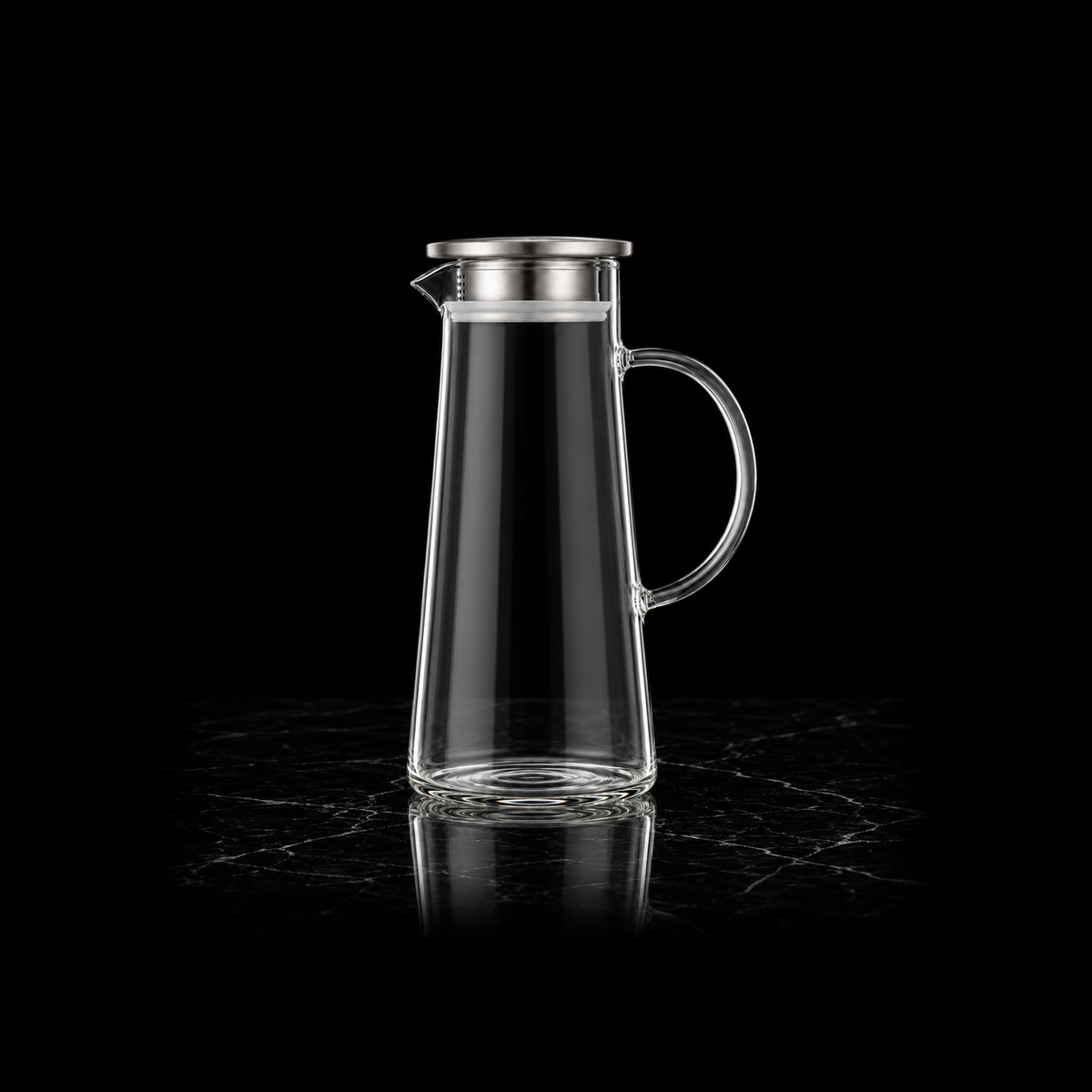J-714 glass jug on black marble