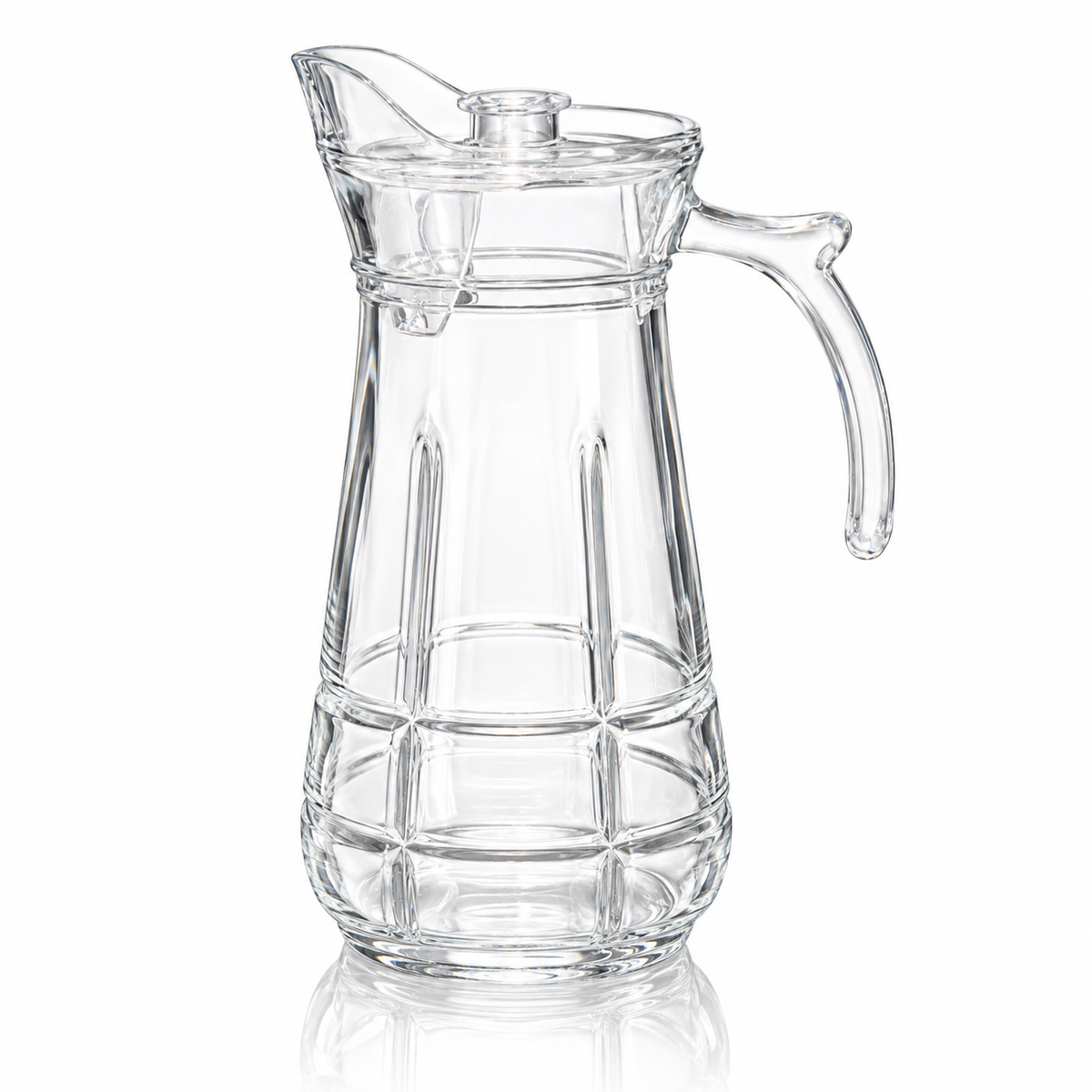 J-715 tall glass jug with lid on white