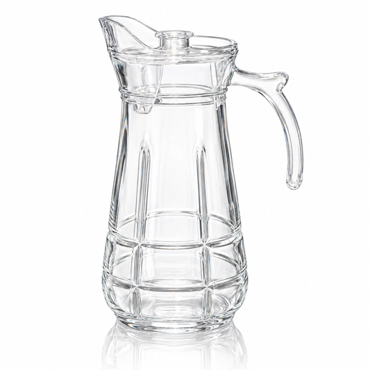 J-715 tall glass jug with lid on white