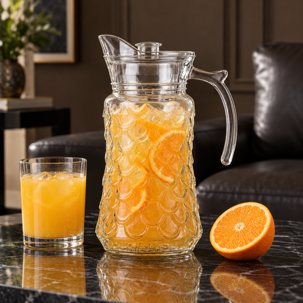 J-717 glass jug with orange juice