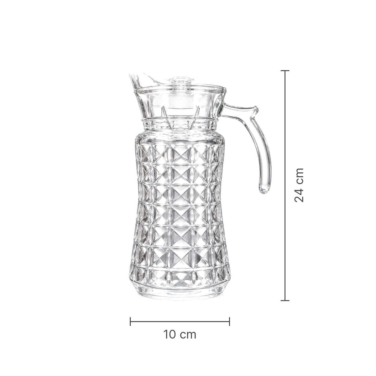 J-718 glass jug dimensions 10 x 24 cm