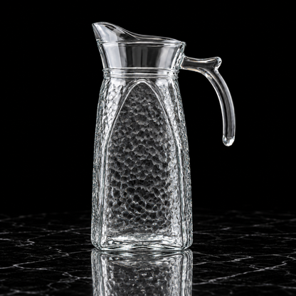 Glass Jug With Lid on black marble