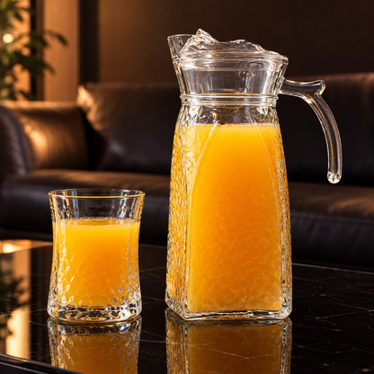 Glass Jug With Lid in a living room