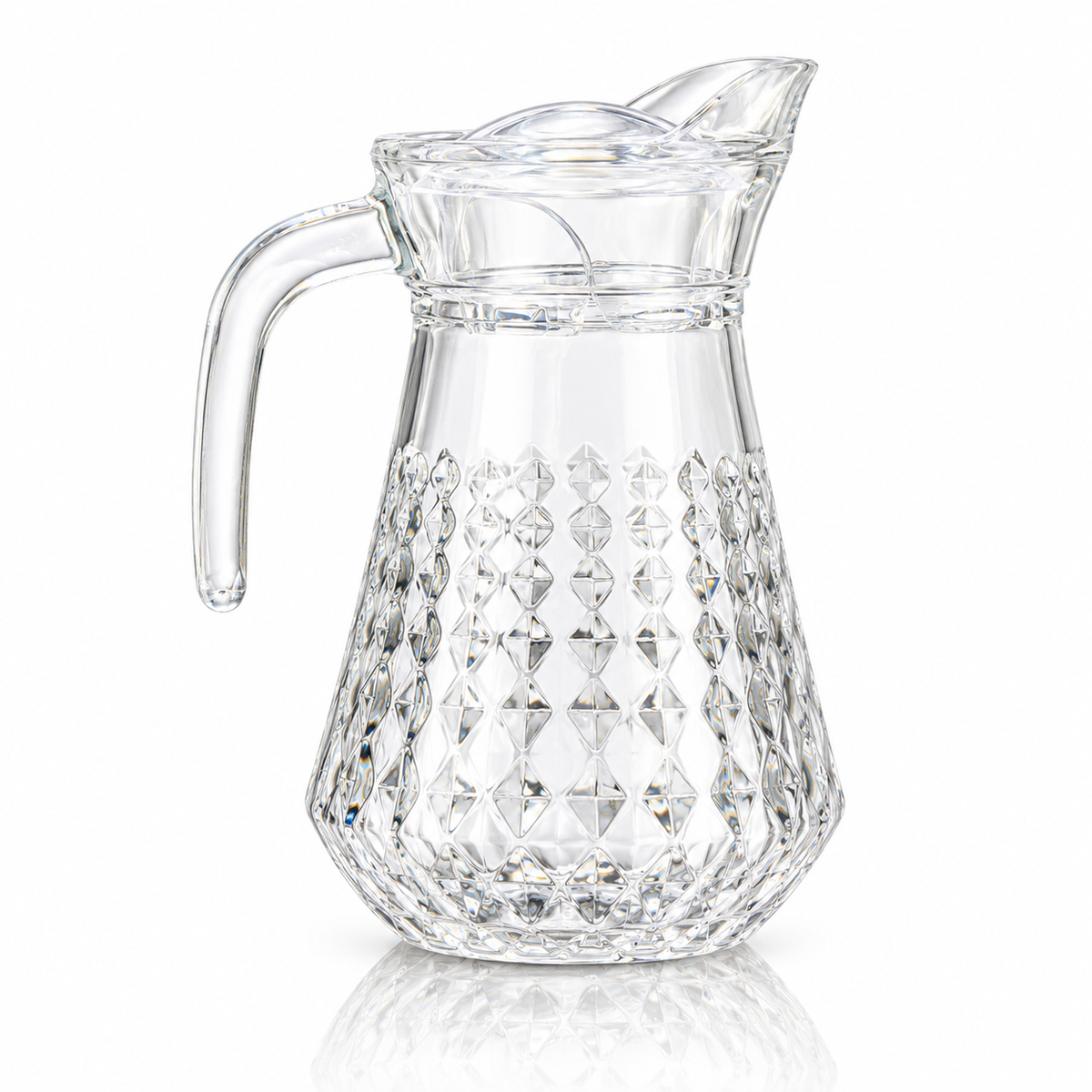 Glass jug with lid