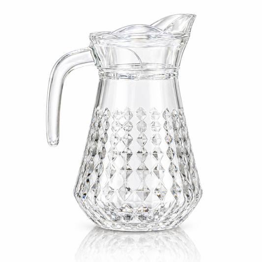 Glass jug with lid