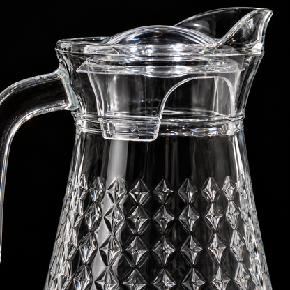 Glass jug diamond pattern close-up