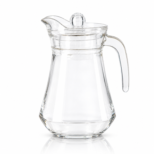 Glass jug with lid