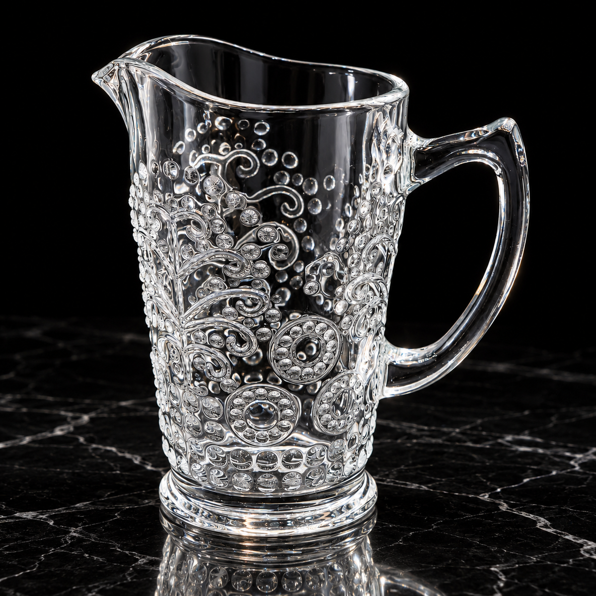 Glass Jug on black marble