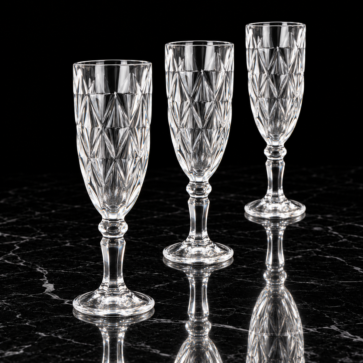 Wine Glasses on black marble