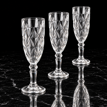 Wine Glasses on black marble