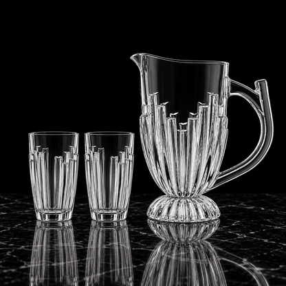 J-810 jug and tumblers on black marble