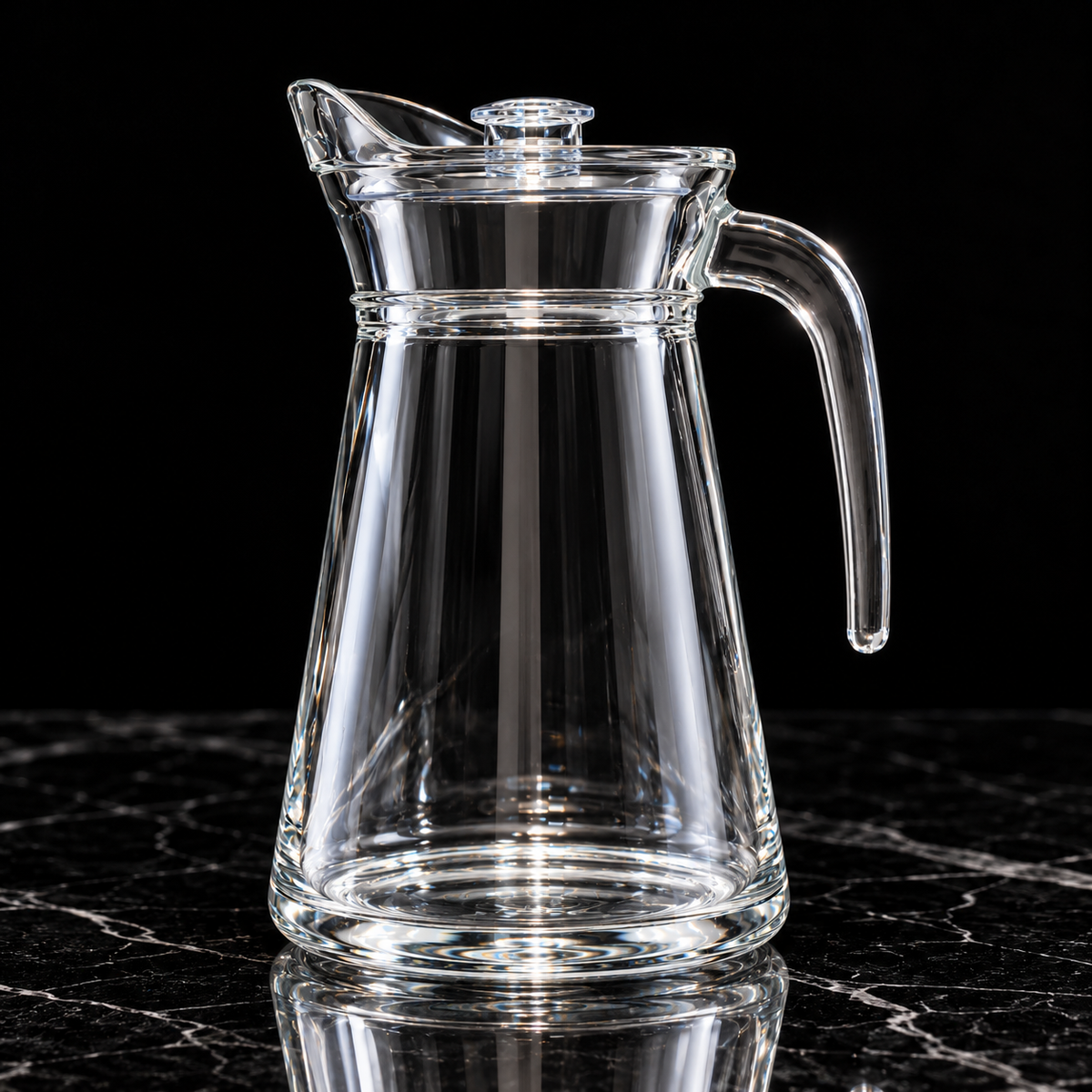 Glass Jug on black marble