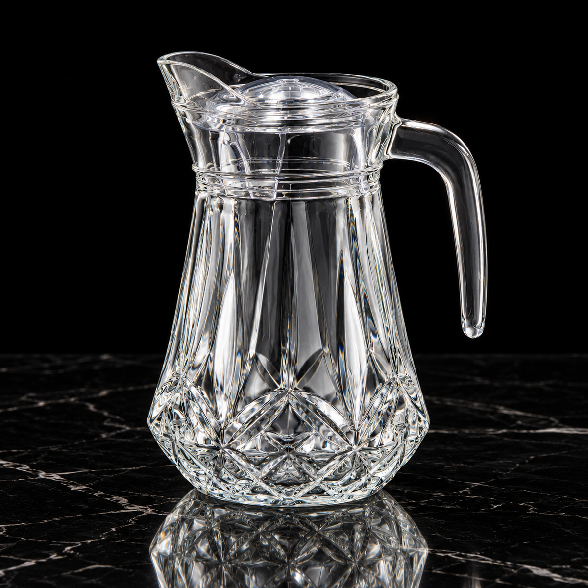 Glass Jug on black marble