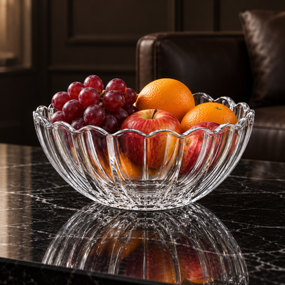 Crystal Serving Bowl in a living room