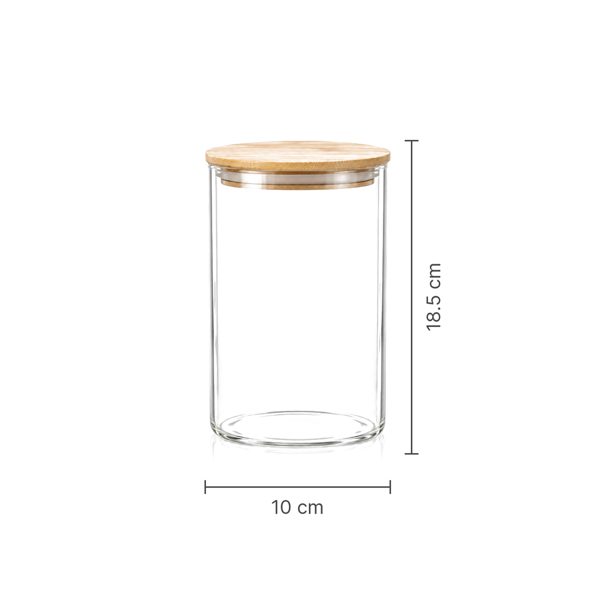 K-107 Glass Food Storage Container dimensions 10 x 18.5 cm