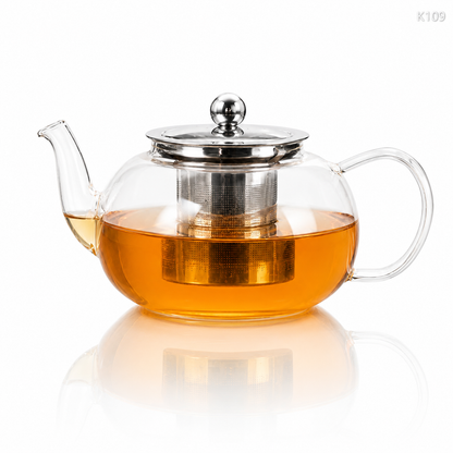 K109 glass teapot white background ecommerce image