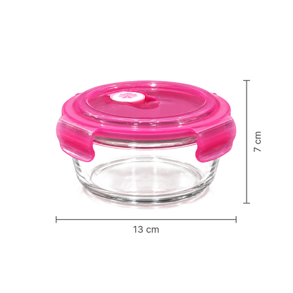 K-110 Round Glass Food Container dimensions 13 x 7 cm