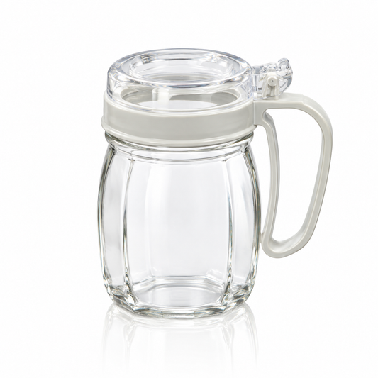 K-119 Glass Jar Set of 4 with flip lids and handles on white