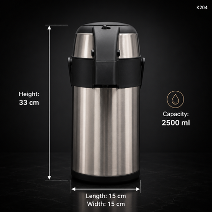 K204 thermal coffee carafe dimensions infographic
