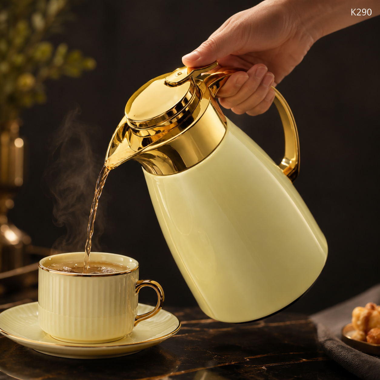 K290 golden carafe serving tea image