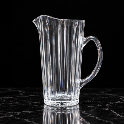 Fluted Glass Jug on black marble