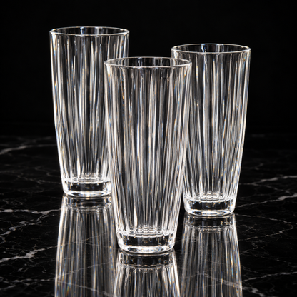 Crystal Flower Vase on black marble