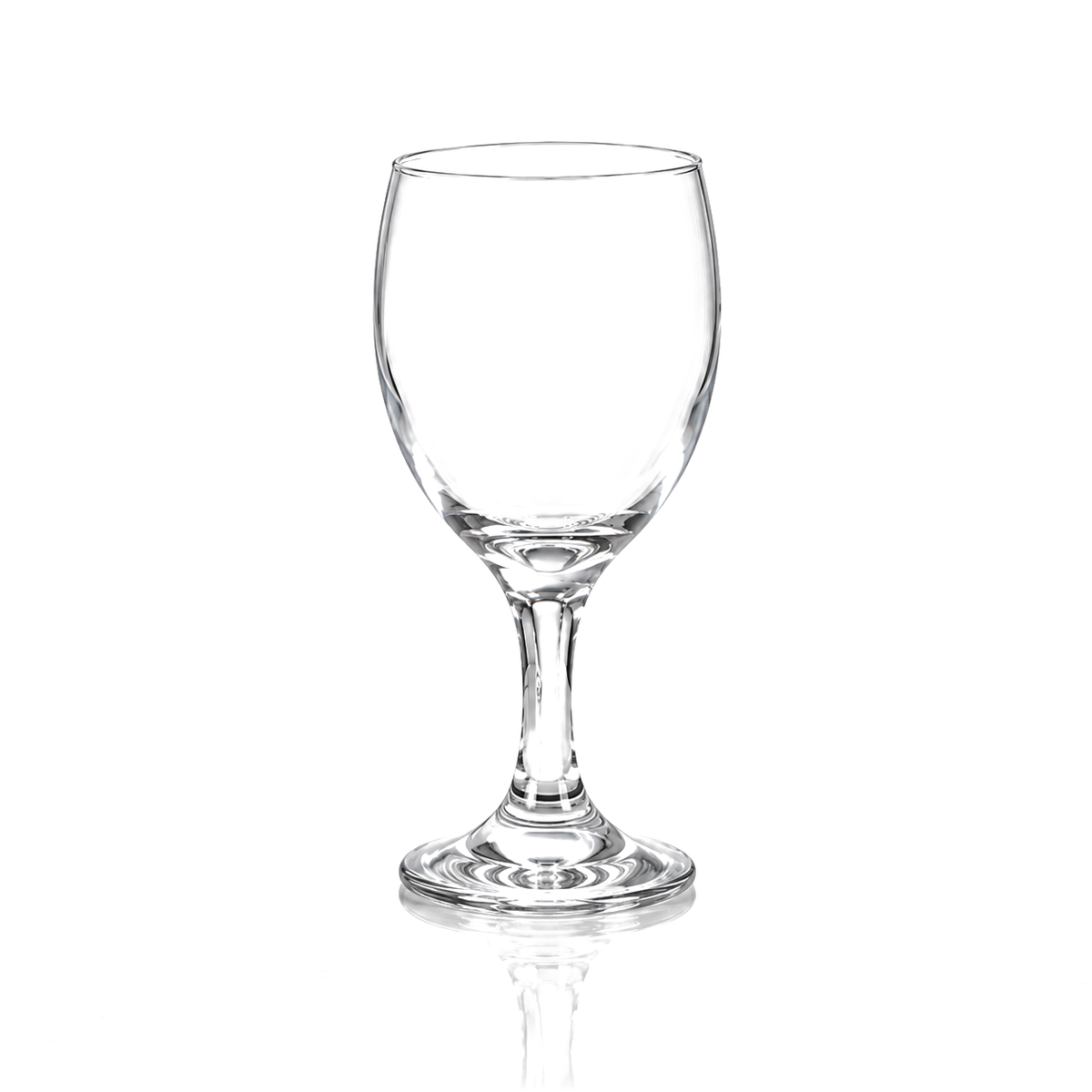 Set of 6 clear wine goblets 230 ml on white marble