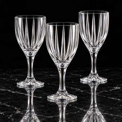 Wine Glasses on black marble