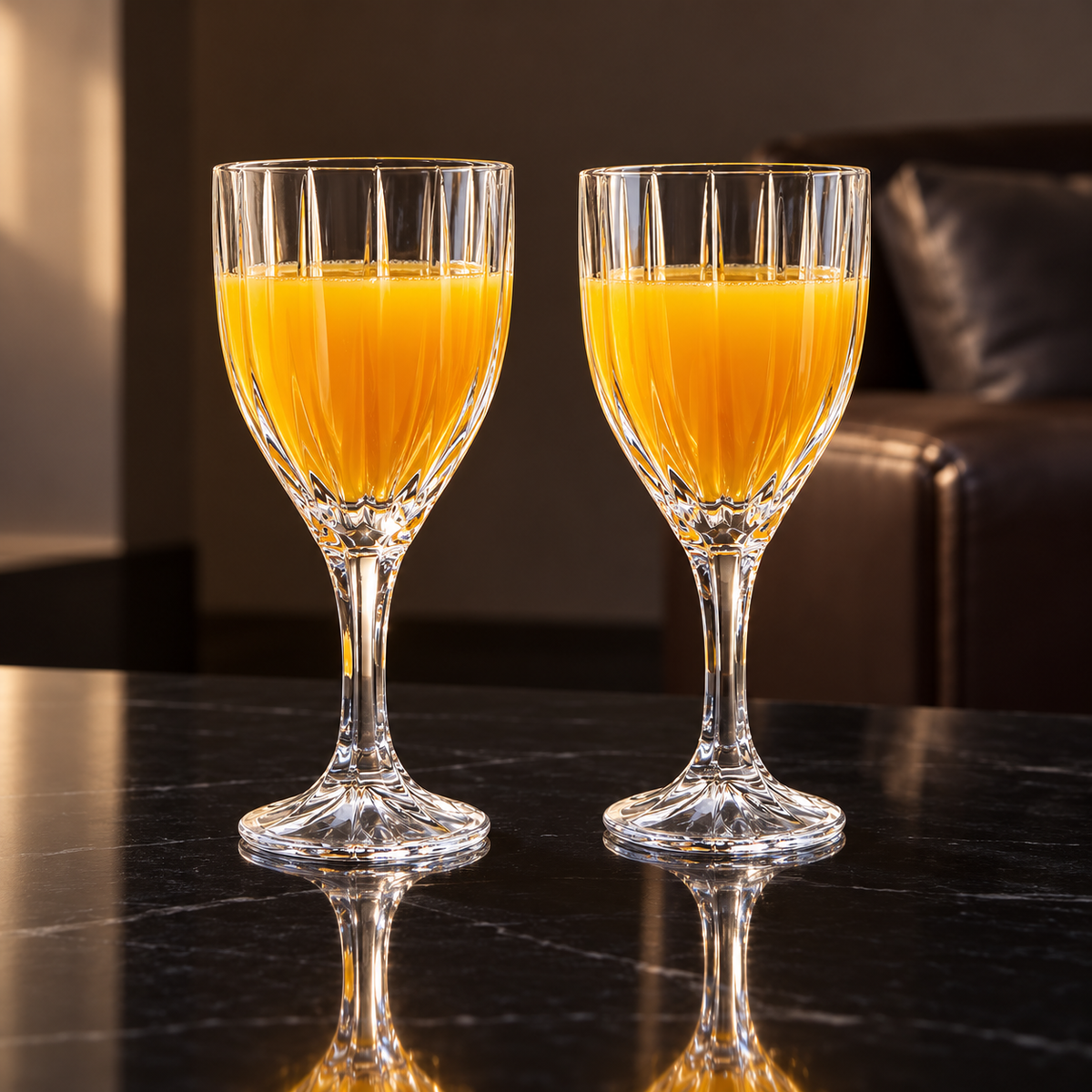 Wine Glasses in a living room