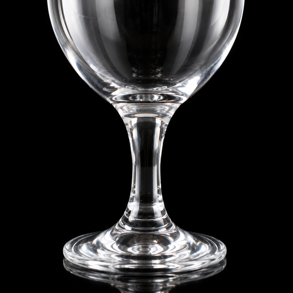 Close-up of goblet stem and foot
