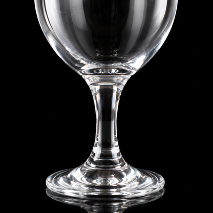 Close-up of goblet stem and foot
