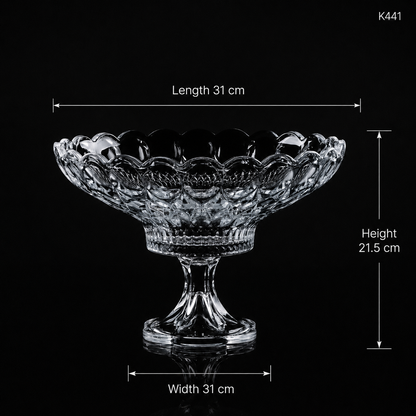 K441 crystal serving bowl dimensions 31 cm 31 cm 21.5 cm