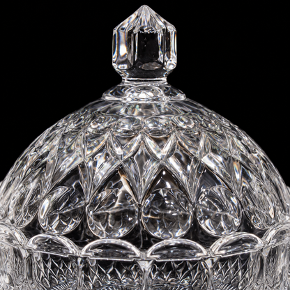 Crystal candy bowl lid close-up