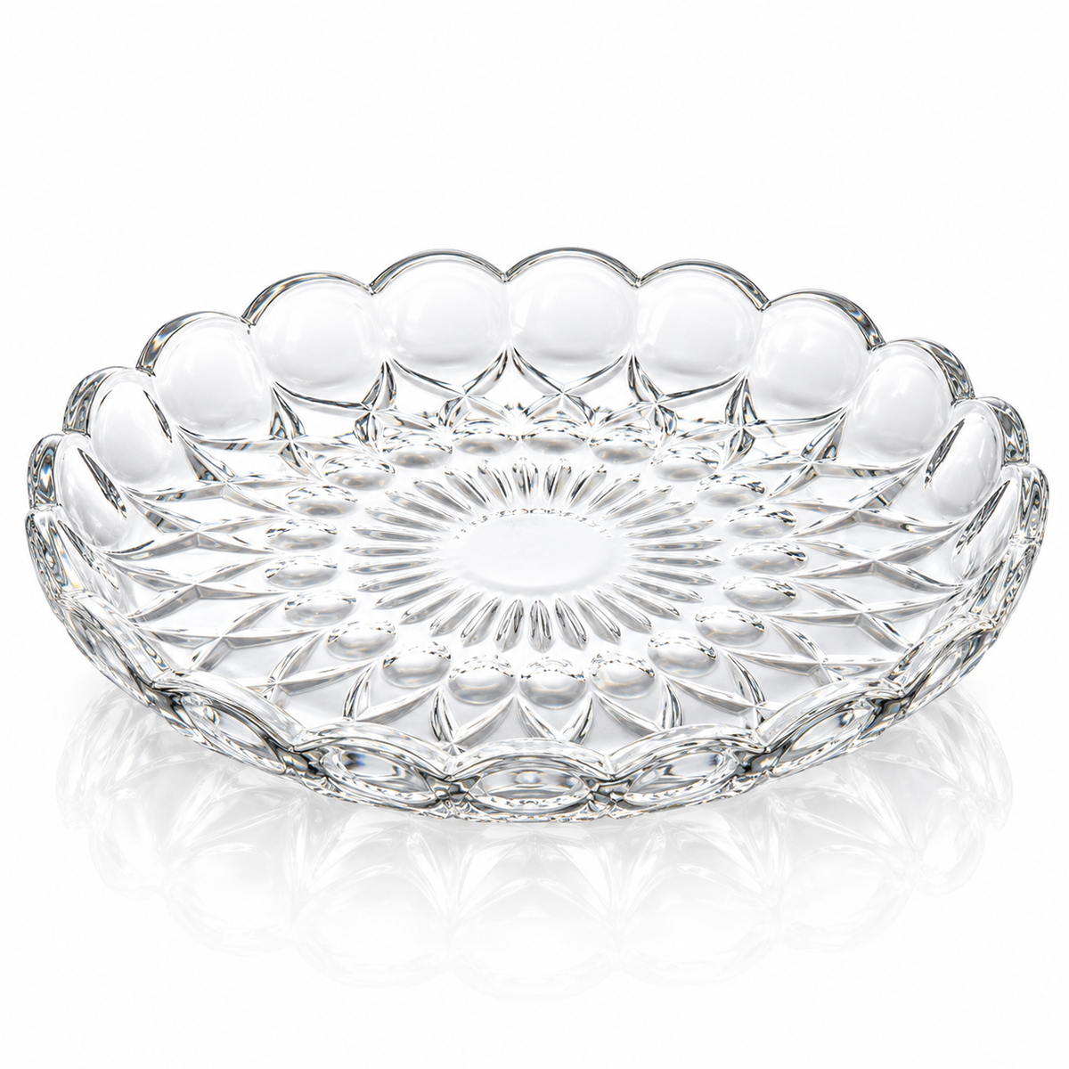 Crystal serving plate