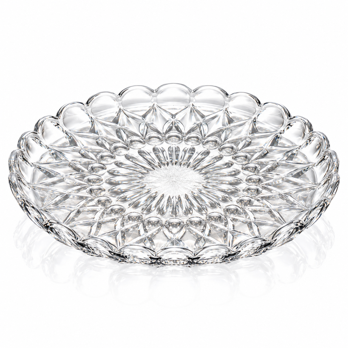 Crystal serving plate