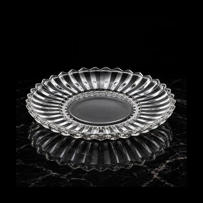Crystal plate on black marble
