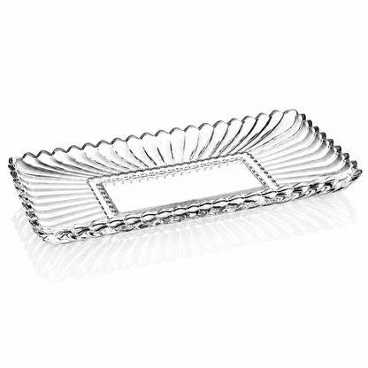 Crystal rectangular serving tray