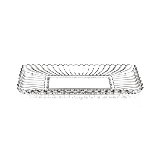 Crystal rectangular serving tray