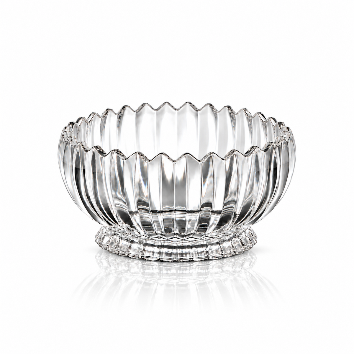 K-465 crystal footed fruit bowl on white