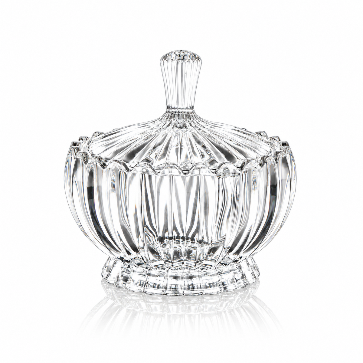 Crystal candy bowl with lid