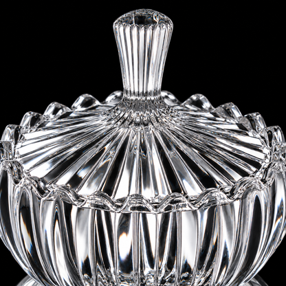 Crystal candy bowl lid close-up