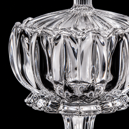 K-467 candy bowl fluted crystal detail close-up