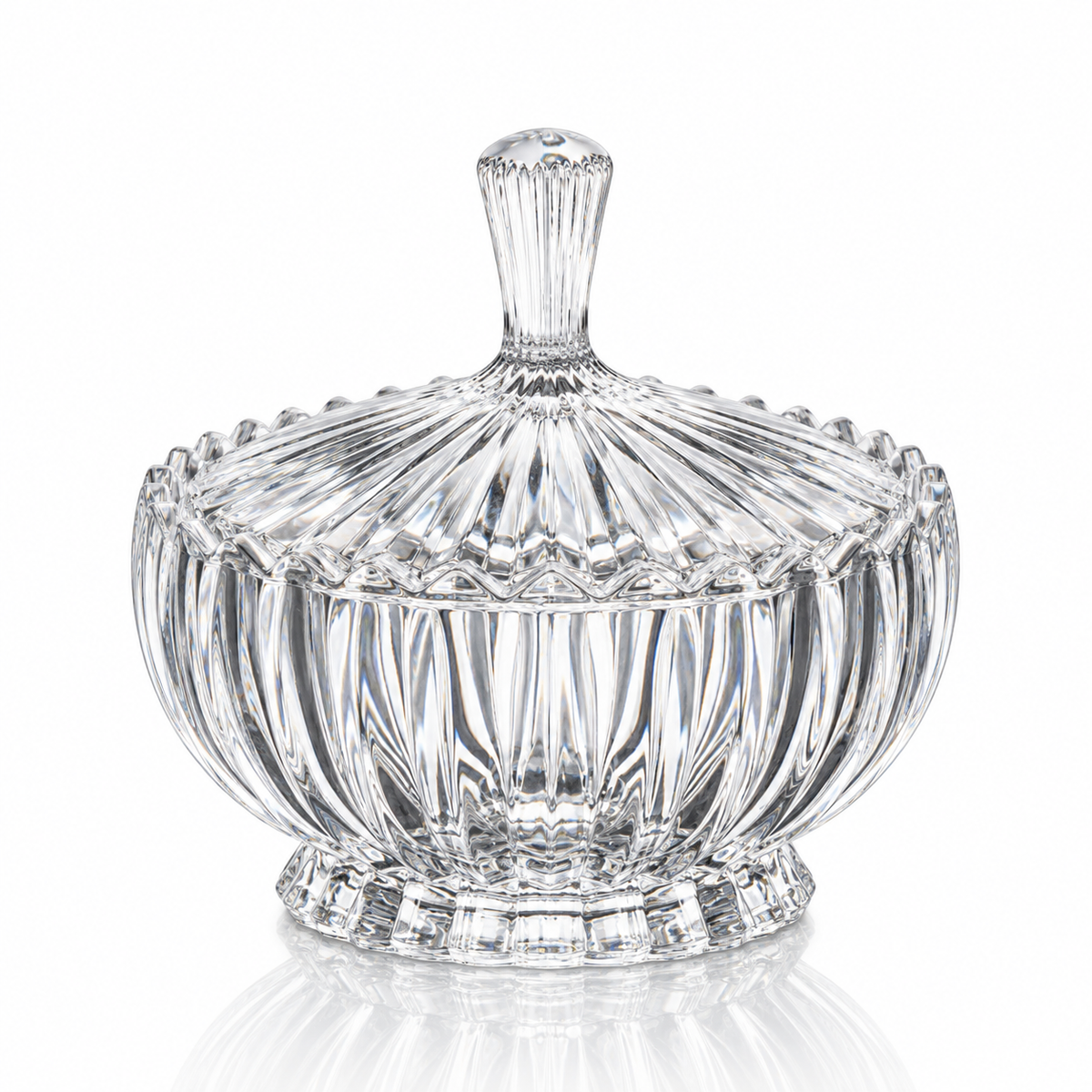 K-468 crystal candy bowl with lid on white