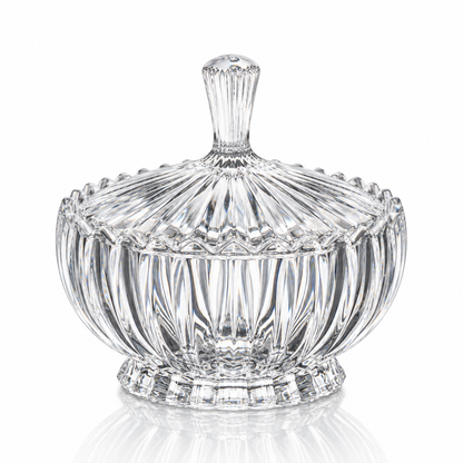 K-468 crystal candy bowl with lid on white
