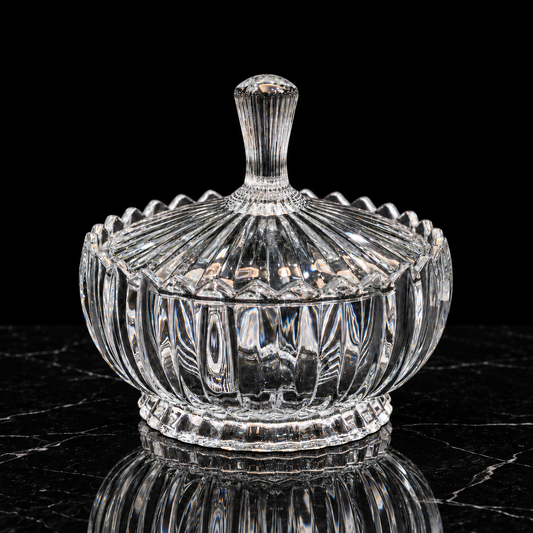 K-468 crystal candy bowl on black marble