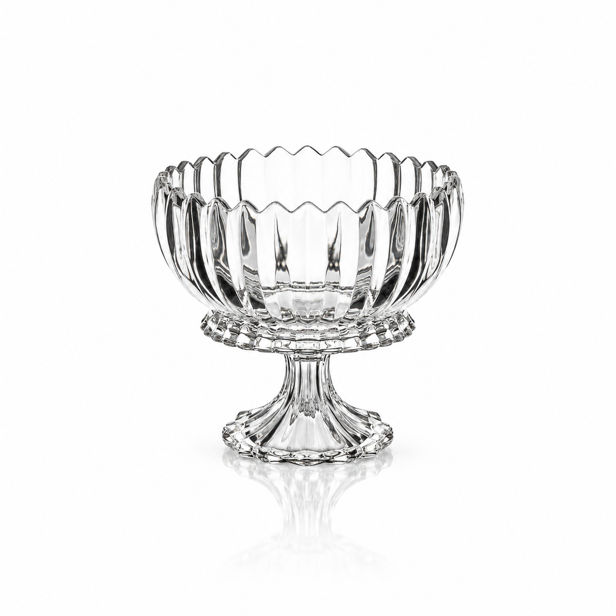 K-472 crystal footed fruit bowl on white