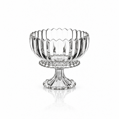 K-472 crystal footed fruit bowl on white
